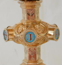 Solid silver gilt antique French Gothic Chalice.